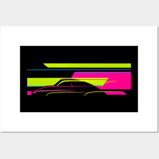 Neon speed car Posters and Art
